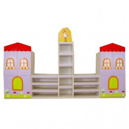 Çatılı Ev Figürlü Dolap Seti