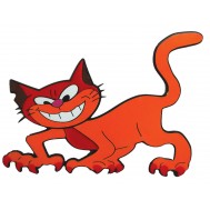 Kırmızı Kedi Figürlü Duvar Süsü
