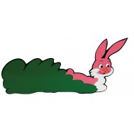 Pembe Tavşan Figürlü Duvar Süsü