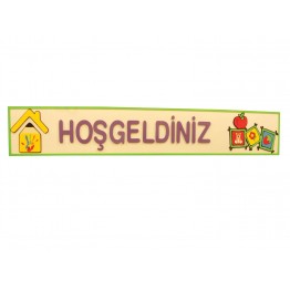 Renkli Hoşgeldiniz Figürlü Tabela