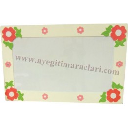 Renkli Çiçek Figürlü Yazı Tahtası
