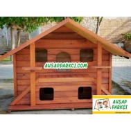 Ahşap Bahçe Kedi Evi
