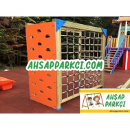 Ahşap Bahçe Tırmanma Duvarı Seti
