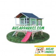 Ahşap Oyun Evi Renkli