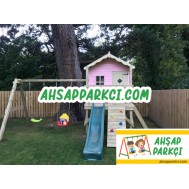 Ahşap Oyun Evi Salıncaklı