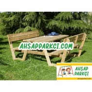 Ahşap Piknik Masası Bahçe Oturma Grubu