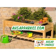 Bahçe Ahşap Ayaklı Saksı
