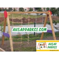 Çocuk Ahşap İp Tırmanma Merdiveni Seti