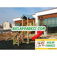 Dönen Kaydıraklı Ahşap Oyun Parkı