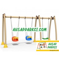 Oyun Parkı Salıncağı Üçlü Salıncak Eğimli