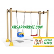 Park Bahçe Salıncağı İkili Salıncak Düz