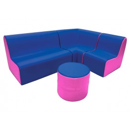 KÖŞELİ SÜNGER OTURMA GURUBU (4'LÜ) PEMBE-MAVİ